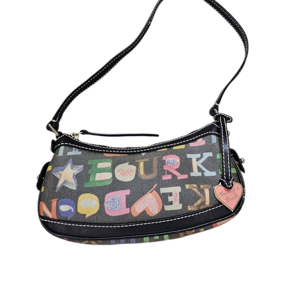 Dooney & Bourke colorful logo small shoulder bag in black - Picture 4 of 5